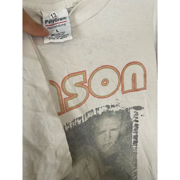 Vintage 90s MmmBop Hanson Faded Boy Band Single Stitch Shirt Adult Large - Picture 2 of 3